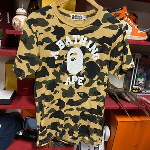 A Bathing Ape Yellow Camo Bape Head T-Shirt Size Fits Small